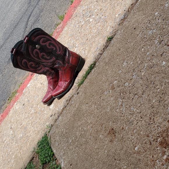 Los Altos-men's Los Altos genuine full quilt ostrich leg j toe boots black cherr